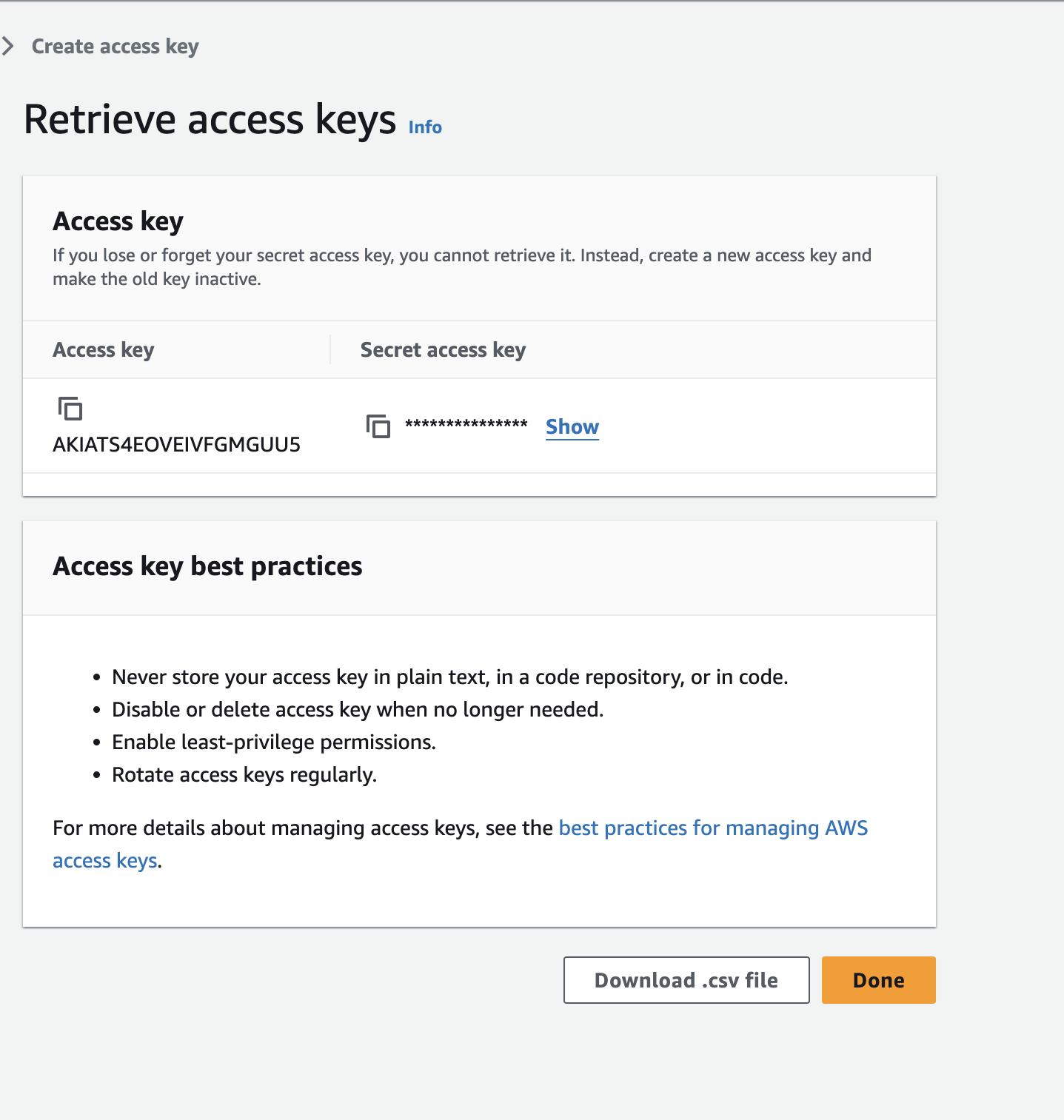 Access Id and Secret